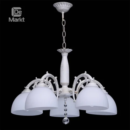 Люстра подвесная Ариадна 450014305 DeMarkt белая на 5 ламп, основание белое в стиле классический  фото 2